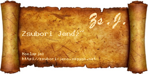 Zsubori Jenő névjegykártya